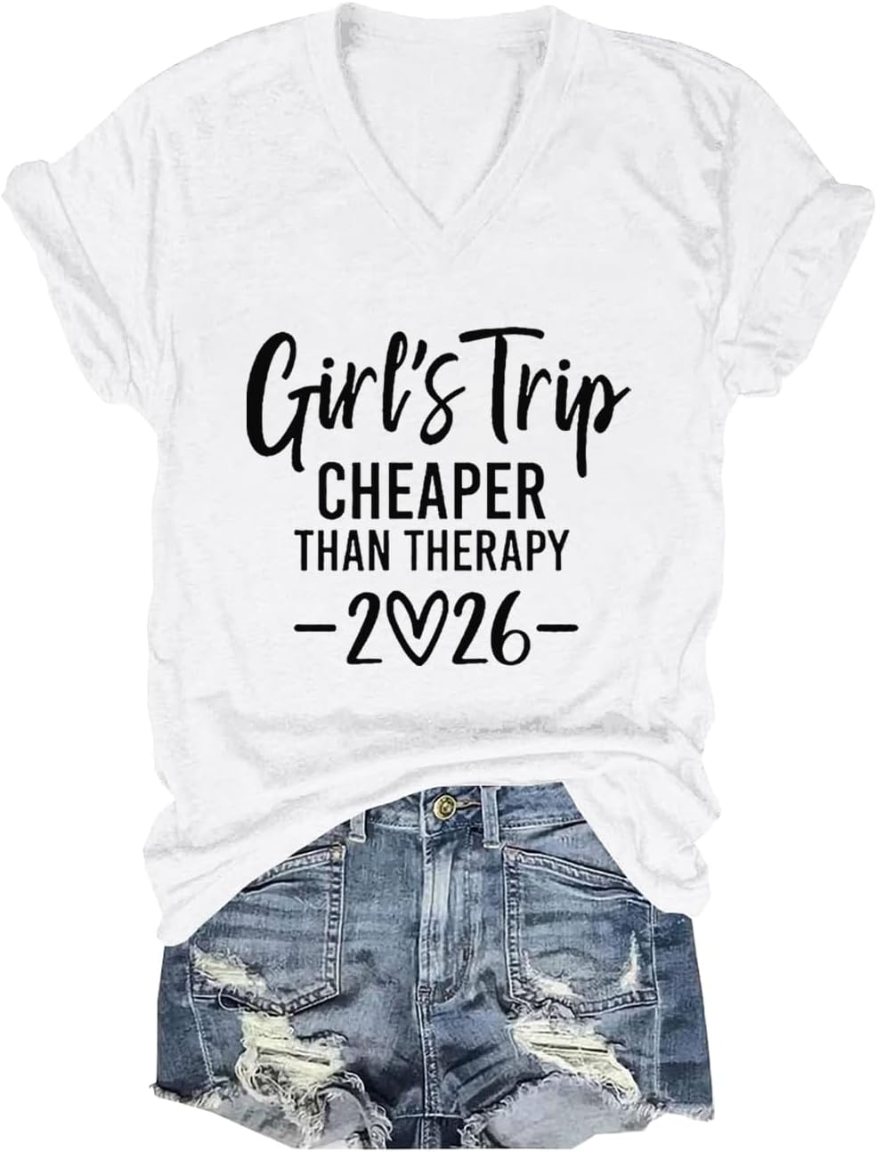 Girls Trip Tshirt for Women Girls Trip 2026 Shirt V Neck Summer Vacation Travel Weekend T-Shirt