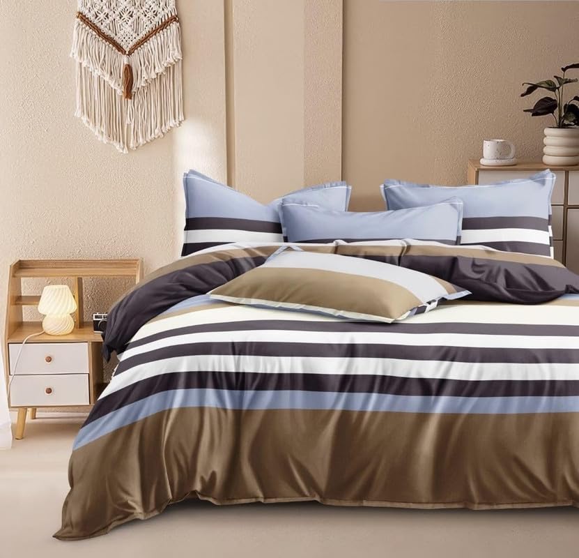 Image of 300 TC Cotton Feel Glace Cotton Fully Elastic Fitted Bedsheet Queen Size Double Bed with 2 Pillow Covers (60 inch x 78 inch inches)