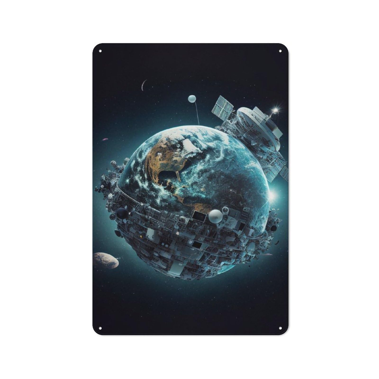 Junmoney Creative Earthly Orbit Vintage Metal Plaque 30X20cm For Man Cave Or Games Room, For An Autumn Update To Man Cave And Games Room