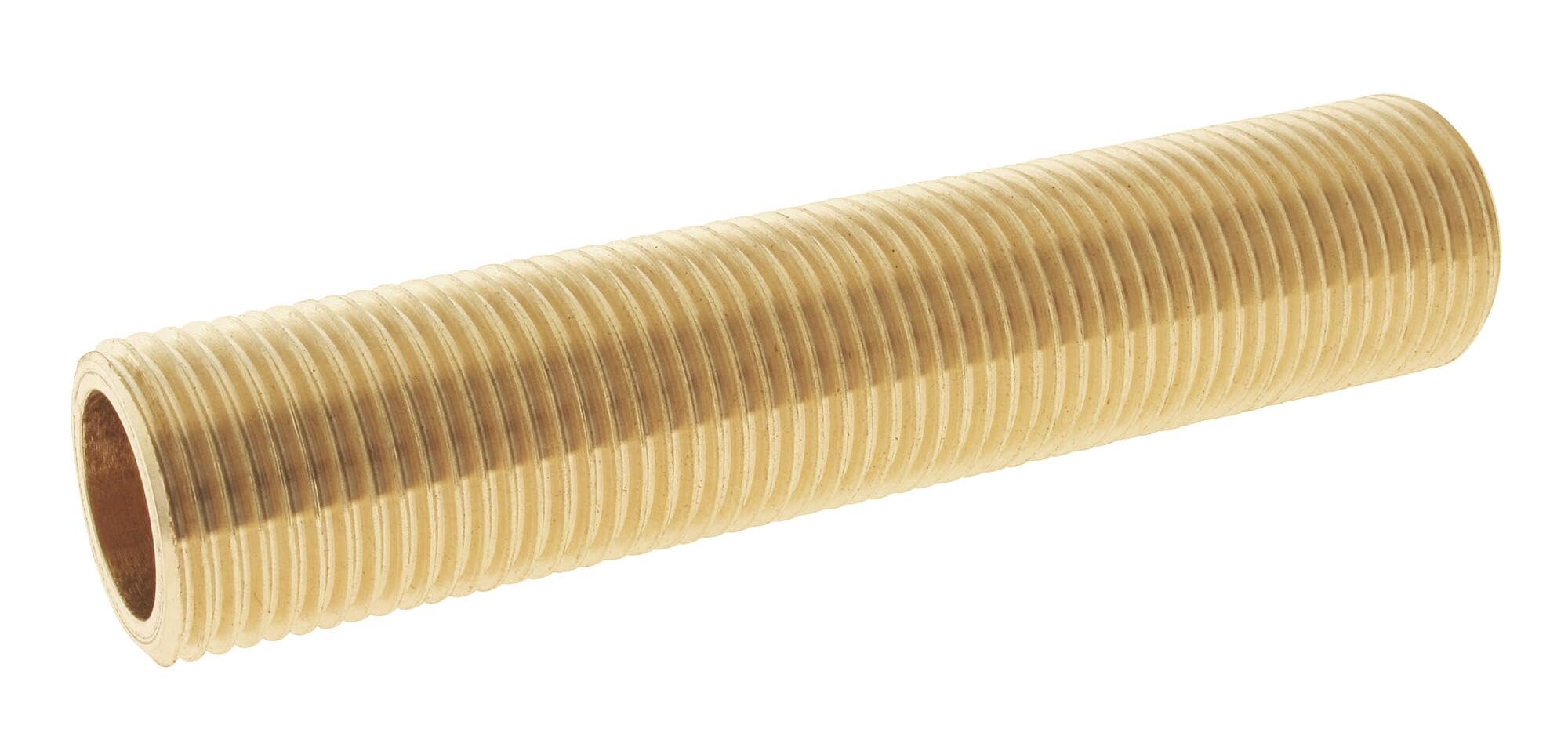SOMATHERM FOR YOU, Tube fileté laiton brut à visser Mâle 15/​21 - Longueur 10 cm - Sachet de 2 pièces - Raccord durable pour eau chaude/​froide, idéal pour installations sanitaires