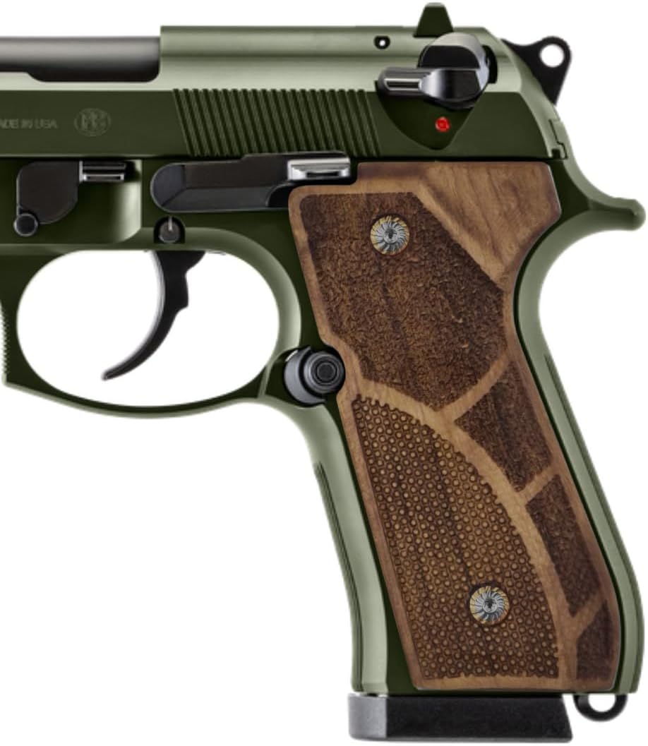 for Beretta 92 & M9 Series – Custom Wood Pistol Grips, Accessories Compatible with 92FS, 92F, 92A1, M9A1, 96, Centurion, Elite Models