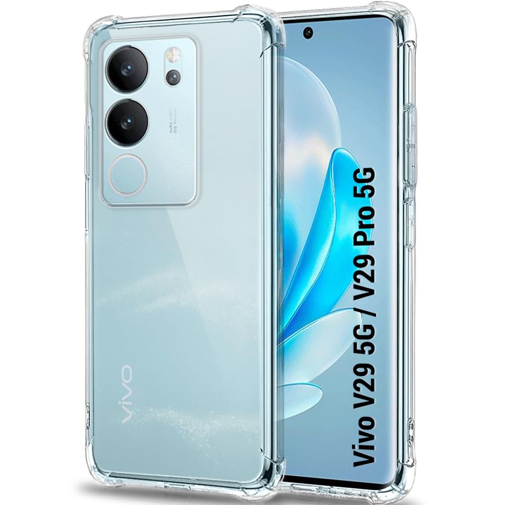 TheGiftKart Shockproof Back Cover Case for Vivo V29 / V29 Pro 5G | Raised Bumps for Camera & Screen Protection | Ultra Clear Soft Silicone Back Cover Case for Vivo V29 / V29 Pro 5G (Transparent) (B0CKBYBVQ1) Amazon Price History, Amazon Price Tracker