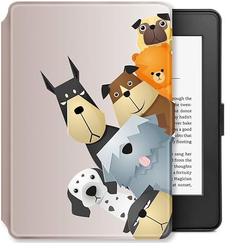 Miniatura 2 de Young me martShell - Funda para Kindle Paperwhite 2018 con correa de mano, la funda de cuero más delgada y ligera, apagado y encendido automático