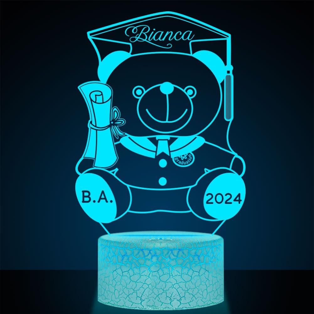 Personalized Graduation Lamp, Gifts for Her or Him, Class of 2024 ...