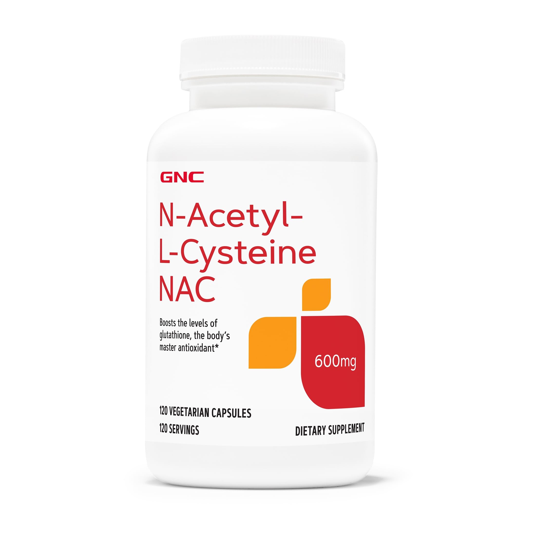 GNC N-Acetyl-L-Cysteine NAC 600mg, 120 Vegetarian Capsules, 120 Servings