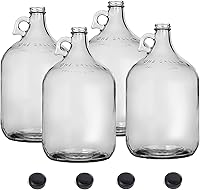 Vista 1 de Home Brew Ohio Jarra de vidrio de un galón con tapa de Polyseal de 1.496 in, juego de 4