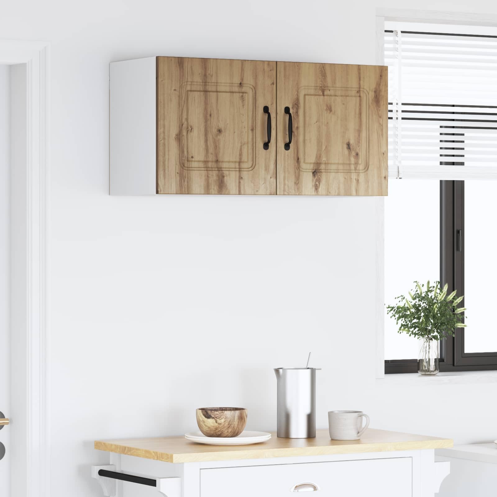 Kalmar Küchenschrank Artisan-Eiche, 80x31x40 cm, Holzwerkstoff, Hängeschrank mit reichlich Stauraum für Kochutensilien