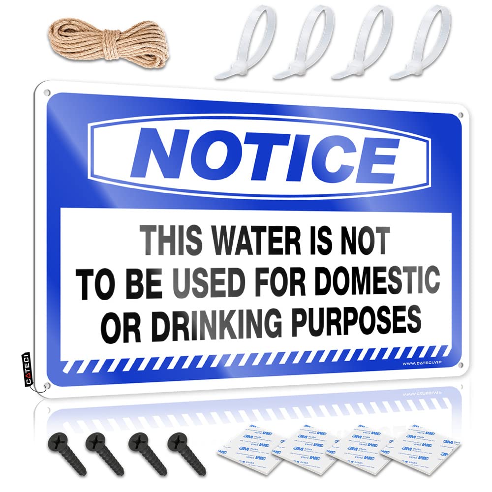 IBWNBBUSN Mancave Signs And Decor Notice This Water Is Not To Be Used For Domestic Or Drinking Purposes Tin Sign(30X40CM)