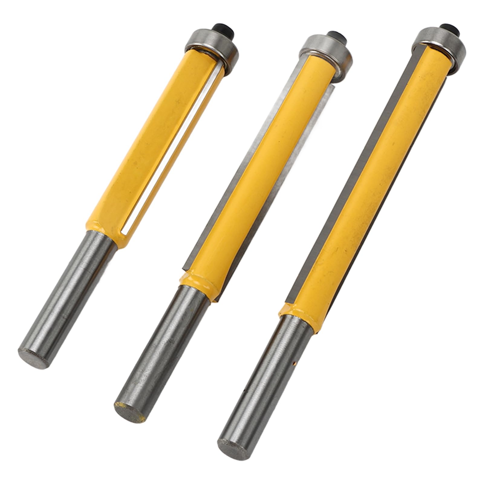 Broca enrutadora de acabado al ras, aleación de acero de tungsteno, rodamiento recto profesional, juego de brocas de ajuste al ras con vástago de 8mm para carpintería, 3 uds.