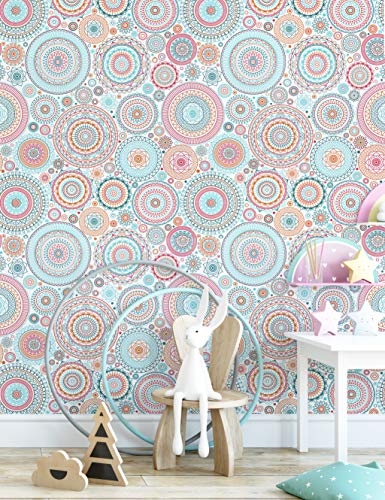 Fun Peel And Stick Wallpaper Cute Contact Paper Colorful Wallpaper Kitchen Contact Paper Decorative Self-Adhesive  Wallpaper Removable Waterproof Easy To Clean Wall Covering Vinyl Rolls 17.7''X118'' #TOP4