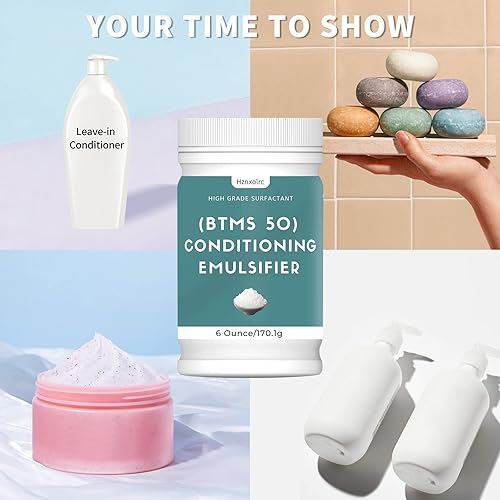 Miniatura 5 de Emulsionante acondicionador BTMS 50 de 6 oz para hacer acondicionador sin enjuague, gránulos emulsionantes acondicionadores BTMS 50 premium