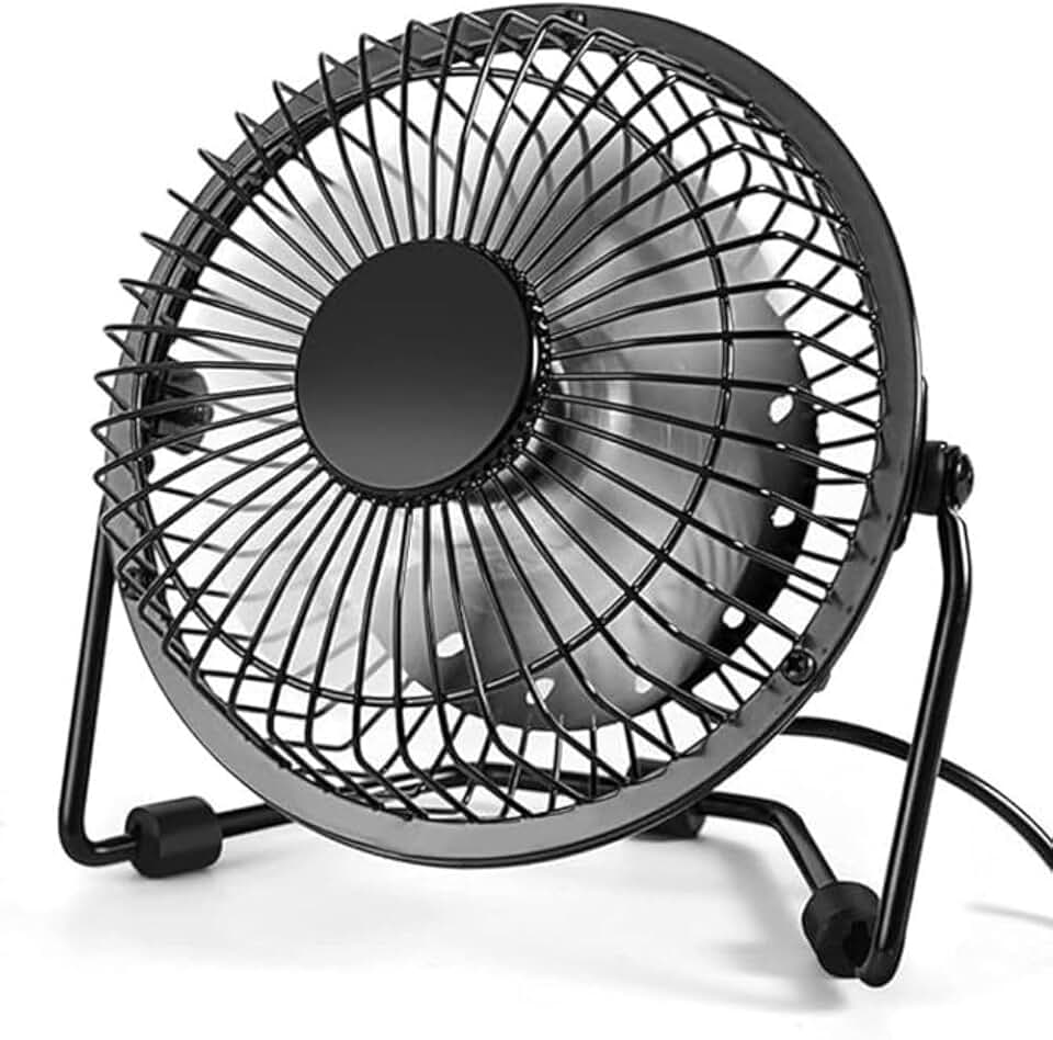 Mini Ventilador USB Portátil para Mesa com Ajuste 360° Silencioso Compacto para Casa e Escritório