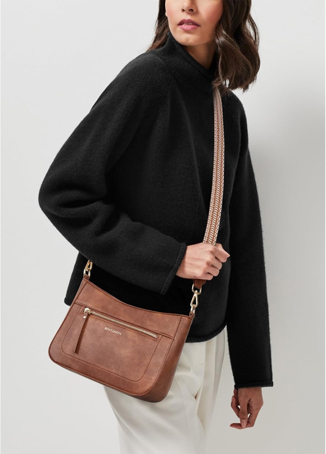 BOSTANTEN Crossbody Purses for Women Vegan Leather Shoulder Handbags Hobo Bag with Detachable Strap for Daily Travel & Work - Image 2