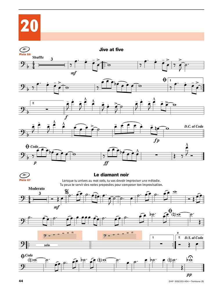 Écouter Lire et Jouer Trombone Volume 2 | Méthode Trombone Débutant Intermédiaire avec Audio en Ligne | Apprentissage Progressif Cuivres | Étudiants Professeurs Cours Conservatoire École Musique