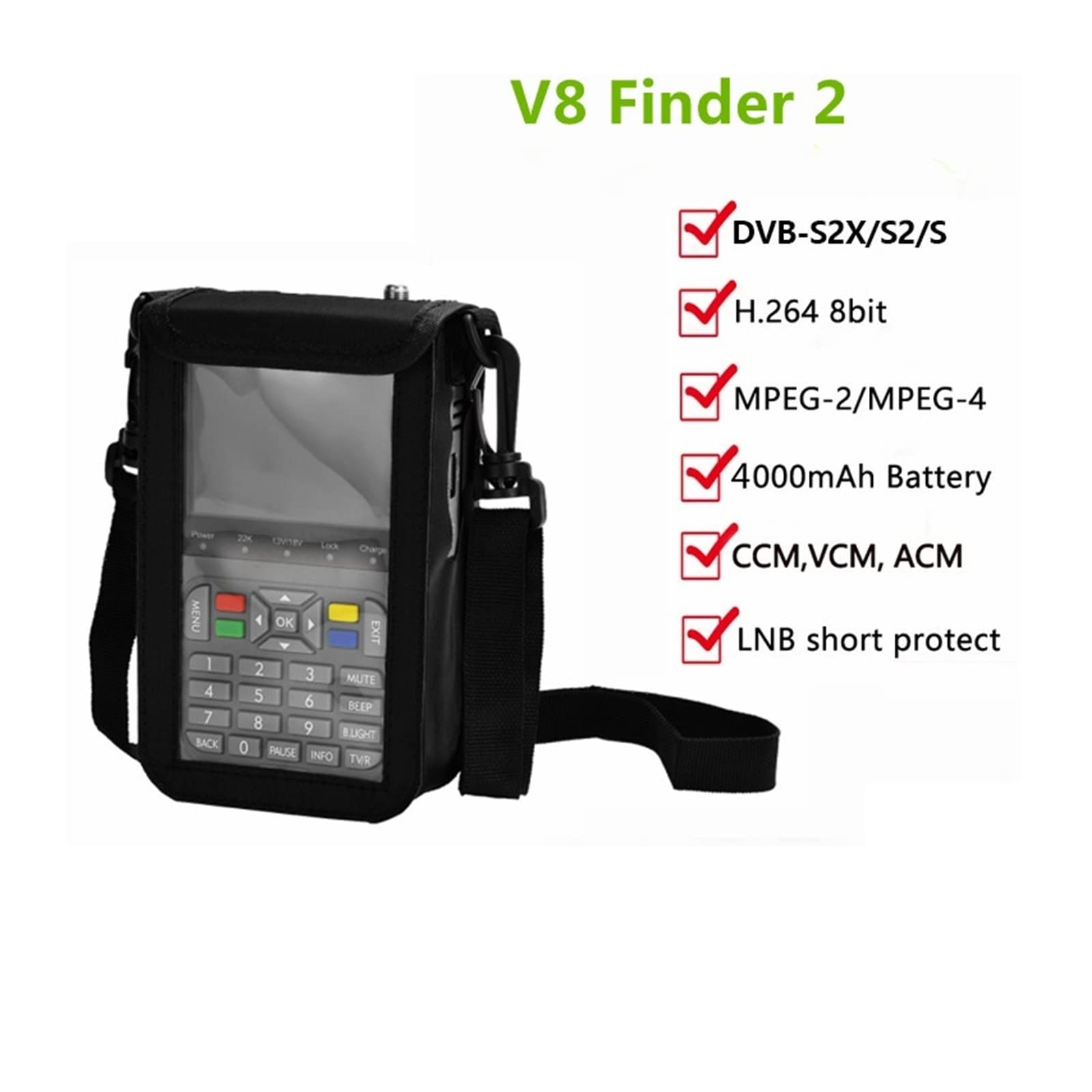 Buscador de señal satelital, Buscador De Satélite, Señal Digital V8 2 DVB-S/S2/S2X 1080P HD H.2654 VS ST-5150 Pro WS6933 WS6980 para Uso Flexible