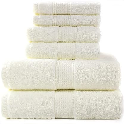 DAPERCI Duschtücher Badetuch, 6-teiliges Baumwoll-Badetuch-Set Grau, weich und super saugfähig, Handtuch-Waschlappen for Familien, Badezimmer, Duschtuch-Set 01 Duschtücher (Color : 11)