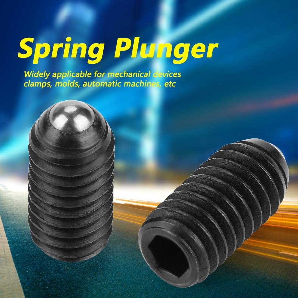 10pcs M6 Carbon Steel Screw, Spring Plungers Ball Nose Thread Ball Spring Plungers Set Hex Socket Ball Plungers[M6*16]