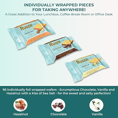 Miniatura 7 de Ruger Obleas XOXO fabricadas con un beso de sal marina, mini obleas expositoras, 96 unidades