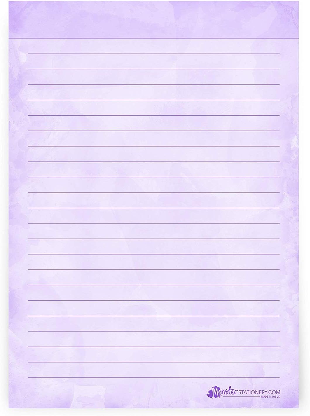 To Do List Notepad - Things to Do Today List Pad A5-60 Sheets - VIOLET Watercolour - 80gsm - Made in UK by Monster Stationery - Image 3