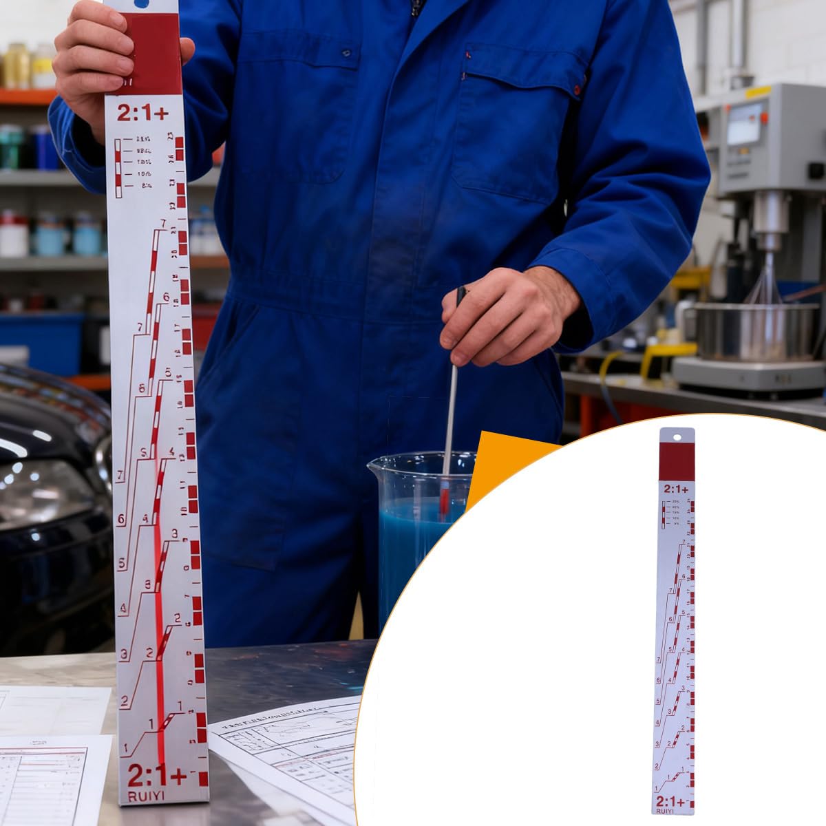Righello per proporzioni di vernice 32 cm per miscelazione colori acrilici, a base d'acqua e olio