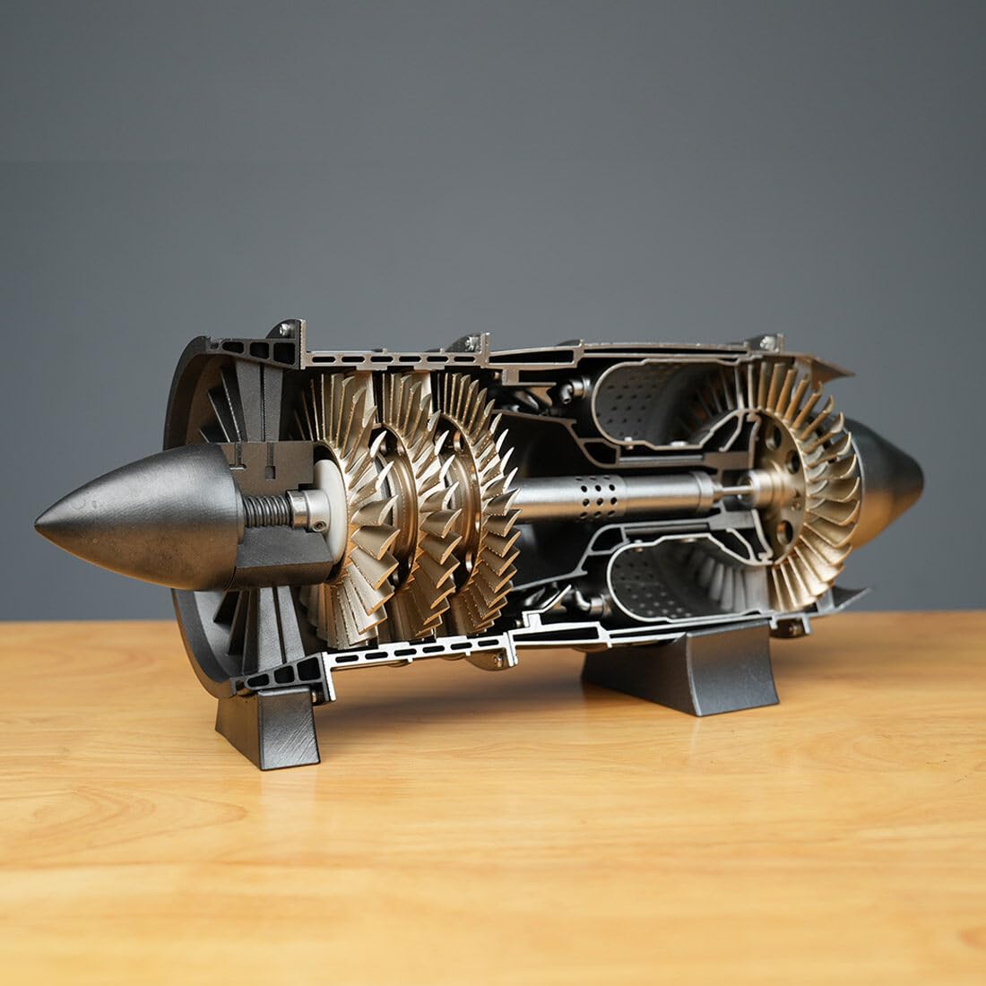 WP-85 - Kit modello di motore a turbogetto con sistema a turbina rotante, modello meccanico di motore a getto per aeromobili stampato in 3D per ingegneria aeronautica, collezione hobby per adulti
