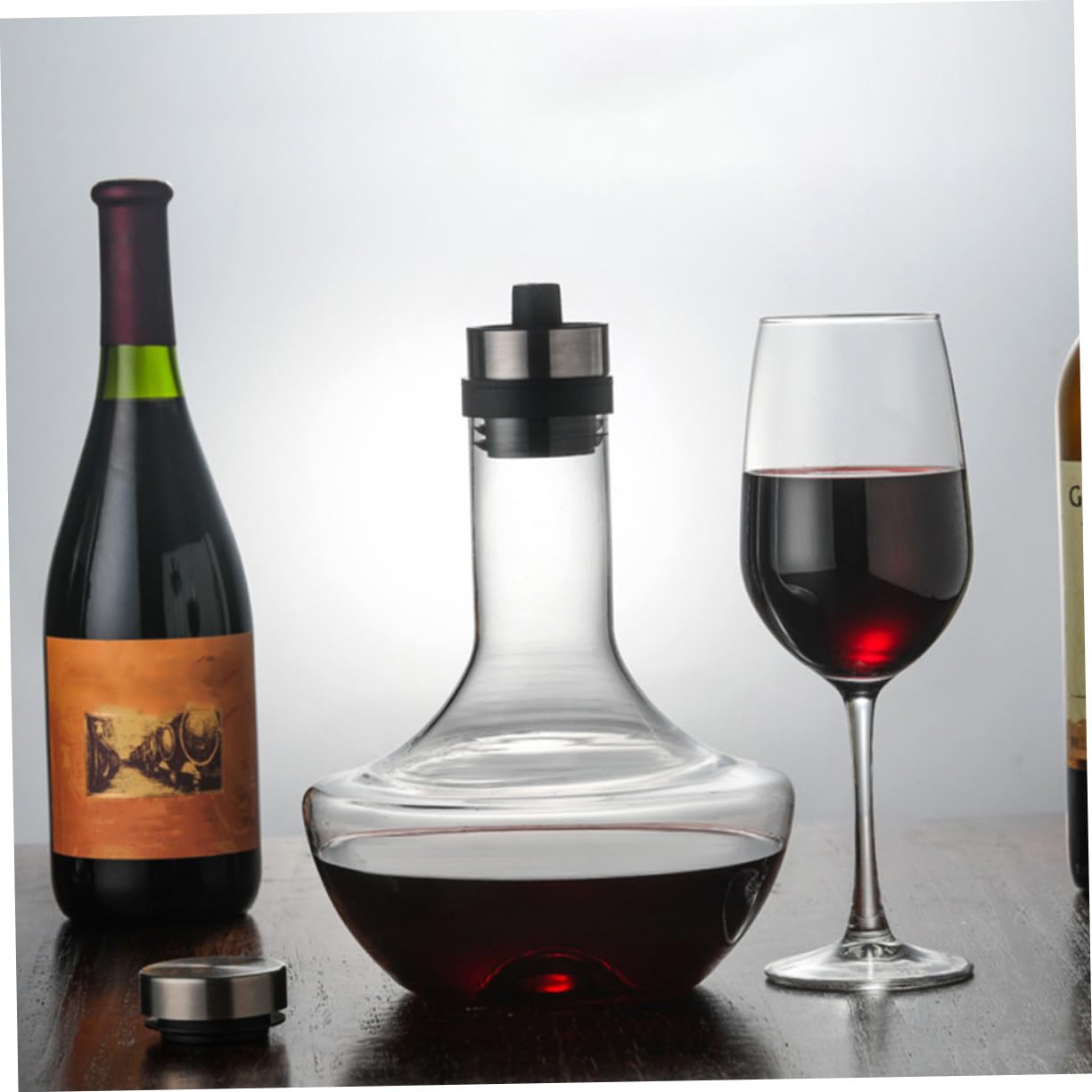 Alipis Decantador de Vidrio Transparente de Decantador de Vino Rápido Hogar de Vidrio para Doméstico para Servir Vino Tinto