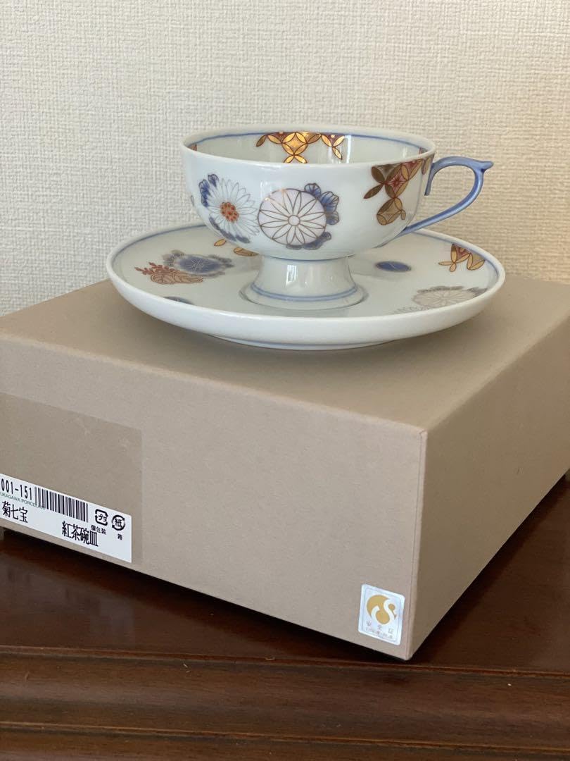 Amazon | 有田焼 深川製磁 菊七宝 珈琲碗皿 1客 | ノーブランド品 