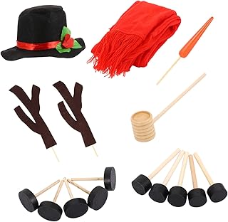 Outanaya 1 Conjunto/16 Pçs Boneco De Neve Conjunto De Enfeites De Presépio Para Crianças Conjunto De Presépio Infantil Boneco De Neve Narizes De Cenoura Botões De Boneco De Neve Kit De