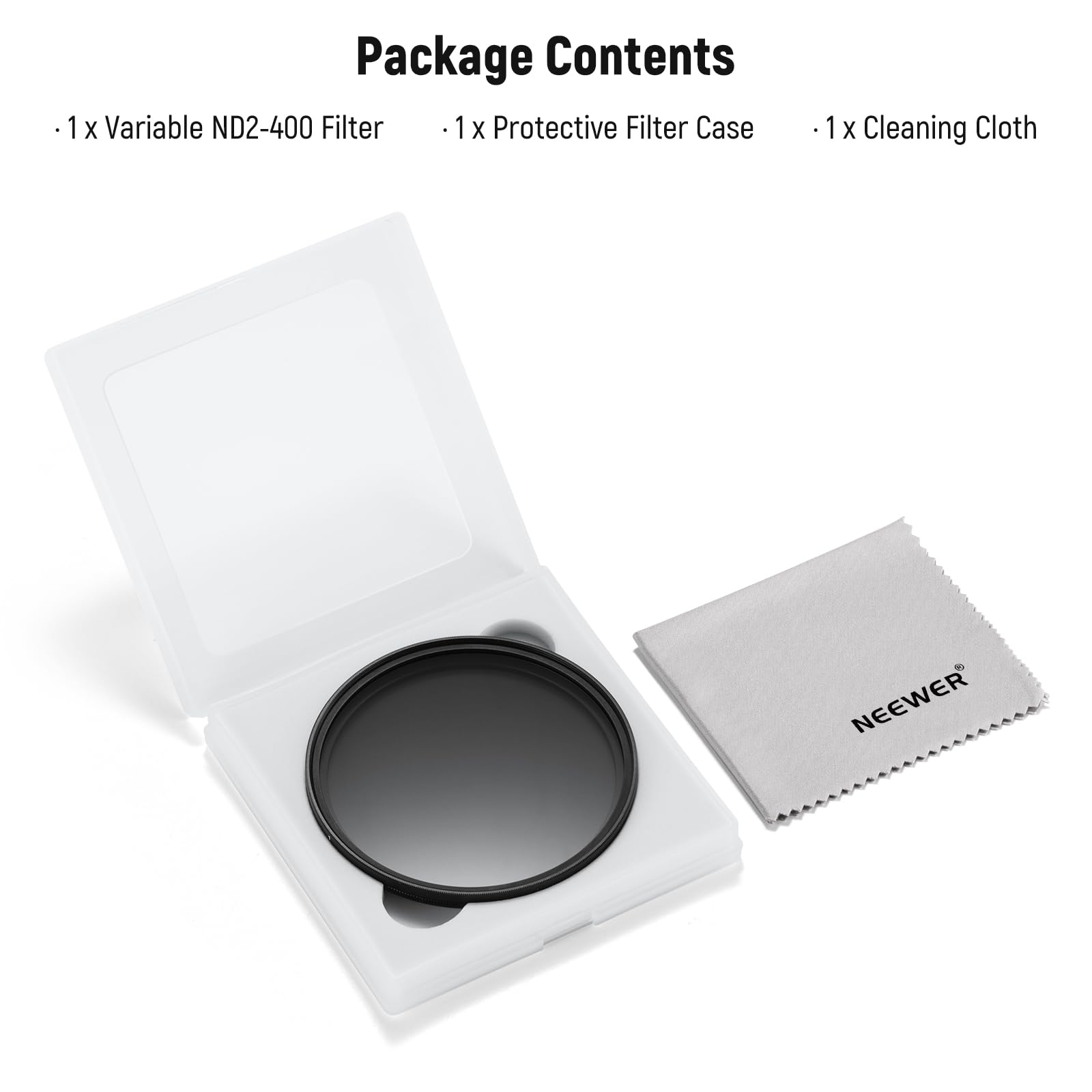 NEEWER BASICS Filtro ND Variabile da 67mm, Filtro ND2-400 a Densità Neutra Variabile Ruotabile con Riduzione della Luce 1-9 Stop con Rivestimento Anti Impronta, Telaio Sottile per Obiettivo Fotocamera