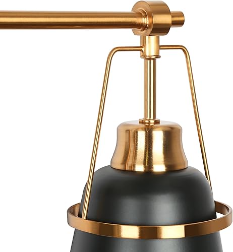 Miniatura 6 de Lámparas de baño de oro negro, modernas luces de tocador de granja sobre el espejo, 3 luces de cobre dorado con pantalla de metal y artesanía