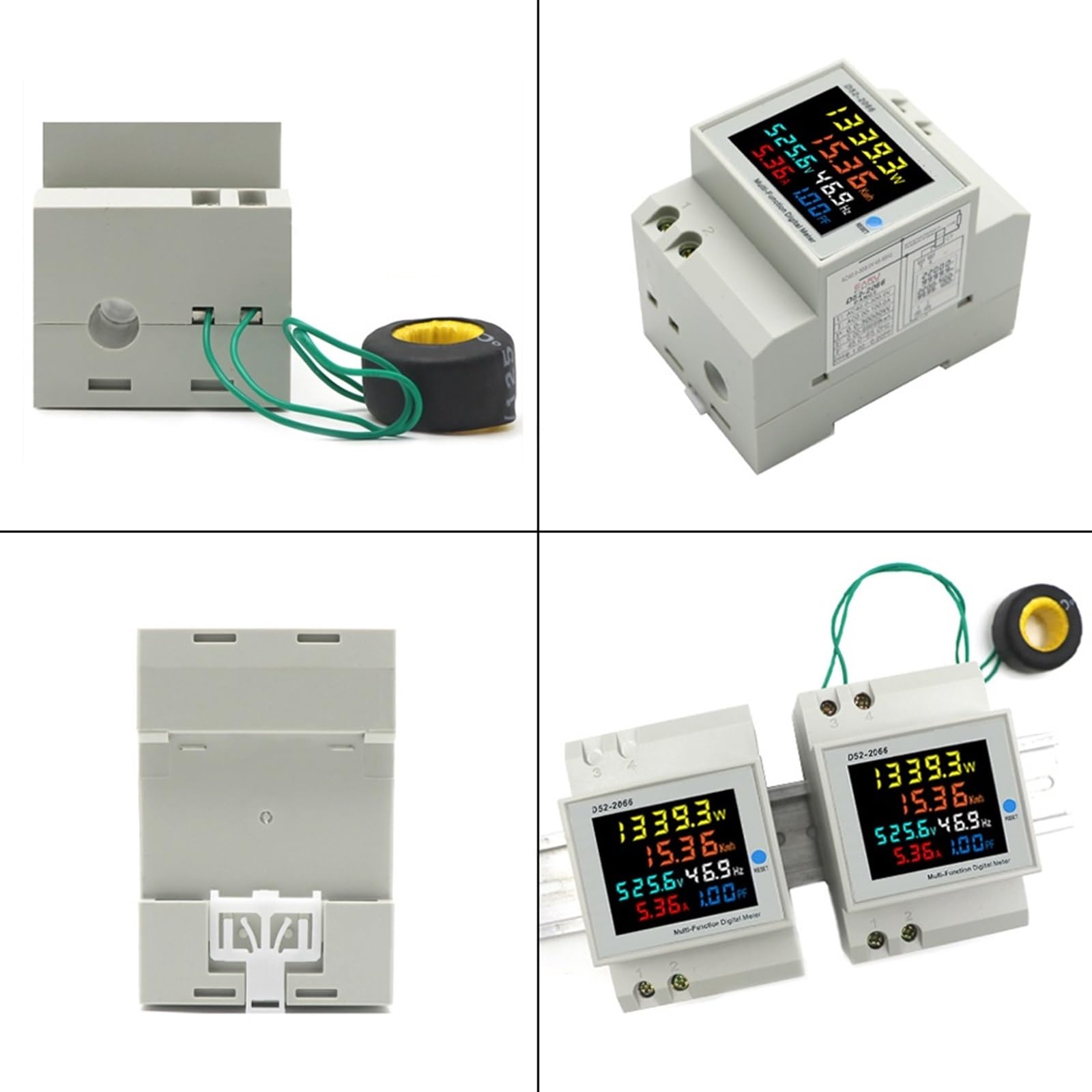 D52-2066 Compteur Multifonction Rail DIN Coloré écran LCD Tension Courant Puissance Active Frequence Mesure Denergie Electrique Dispositif De Surveillance 89778645