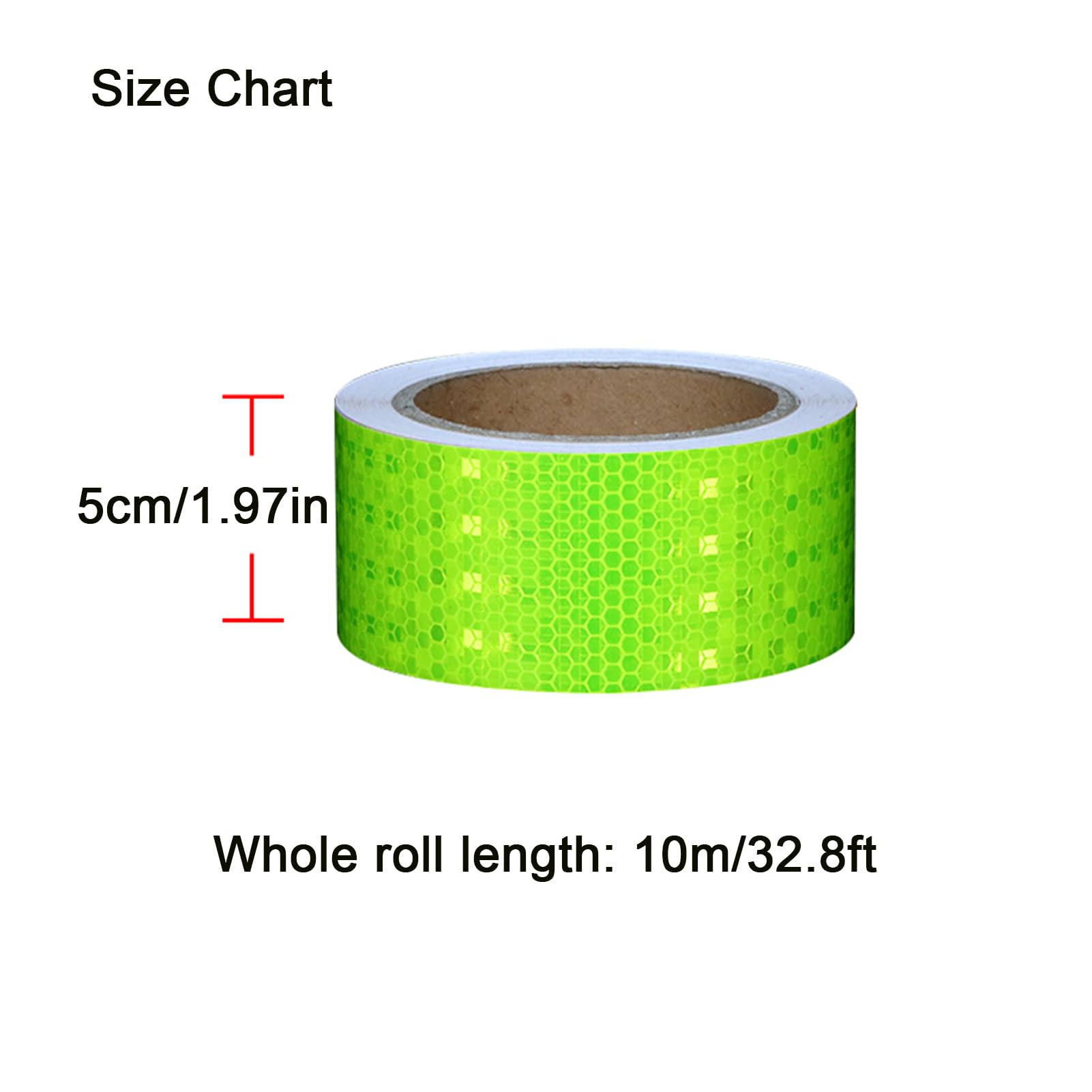 Cinta Reflectante Impermeable para Exteriores, Cinta Reflectante Adhesiva 5cm x 10m Multicolor(Green B)
