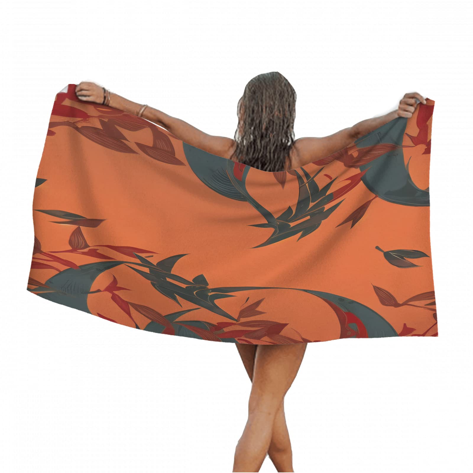 Serviette de Plage 100x200 Bambou, Femme Homme, 3D Chinoiseries Serviette de Bain Grande Microfibre Séchage Rapide Absorbant Drap de Plage pour Bain Voyage Camping