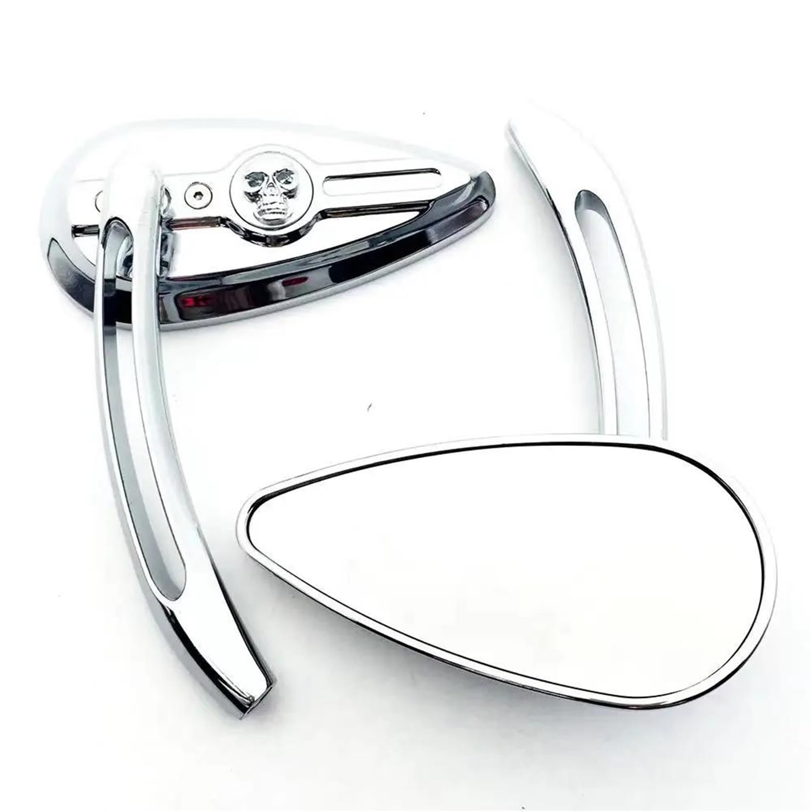 Espejos retrovisores de calavera plata para Harley Street Glide y Sportster 883