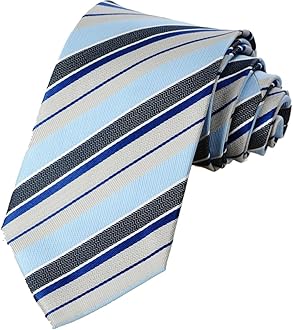 KissTiesMens Tie Striped Satin Necktie Wedding Ties + Gift Box