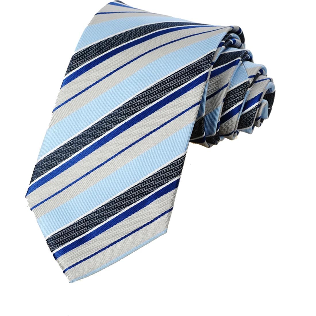 KissTiesMens Tie Striped Satin Necktie Wedding Ties + Gift Box