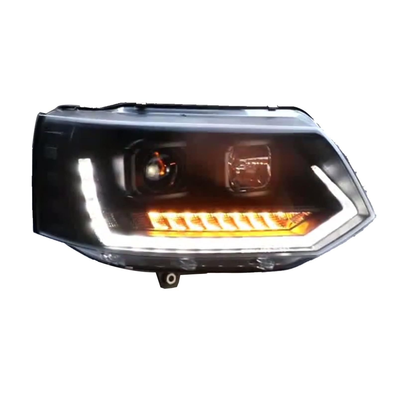 BOYDREAM Piloto Trasero Coche Faro delantero de estilo de coche para VW para Caravelle T5, faros delanteros LED 2010-2015, doble lente, para giro dinámico para accesorios de señal(B style)