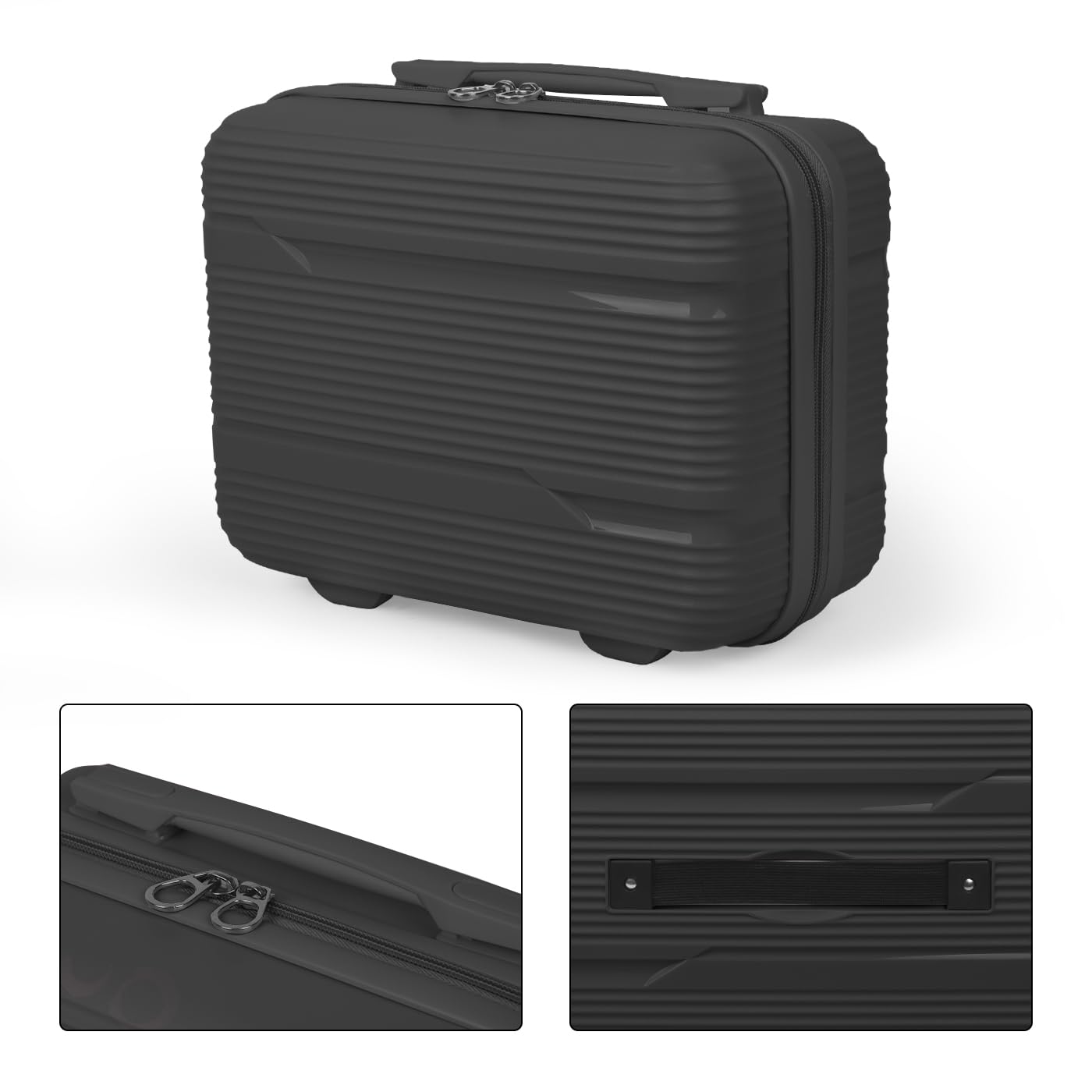 MERCURY TEXTIL- Juego de 4 Maletas de Viaje Neceser, Cabina, Mediana y Grande de Polipropileno con Ruedas Giratorias 360º y Cierre de Seguridad. (Negro) — view 5