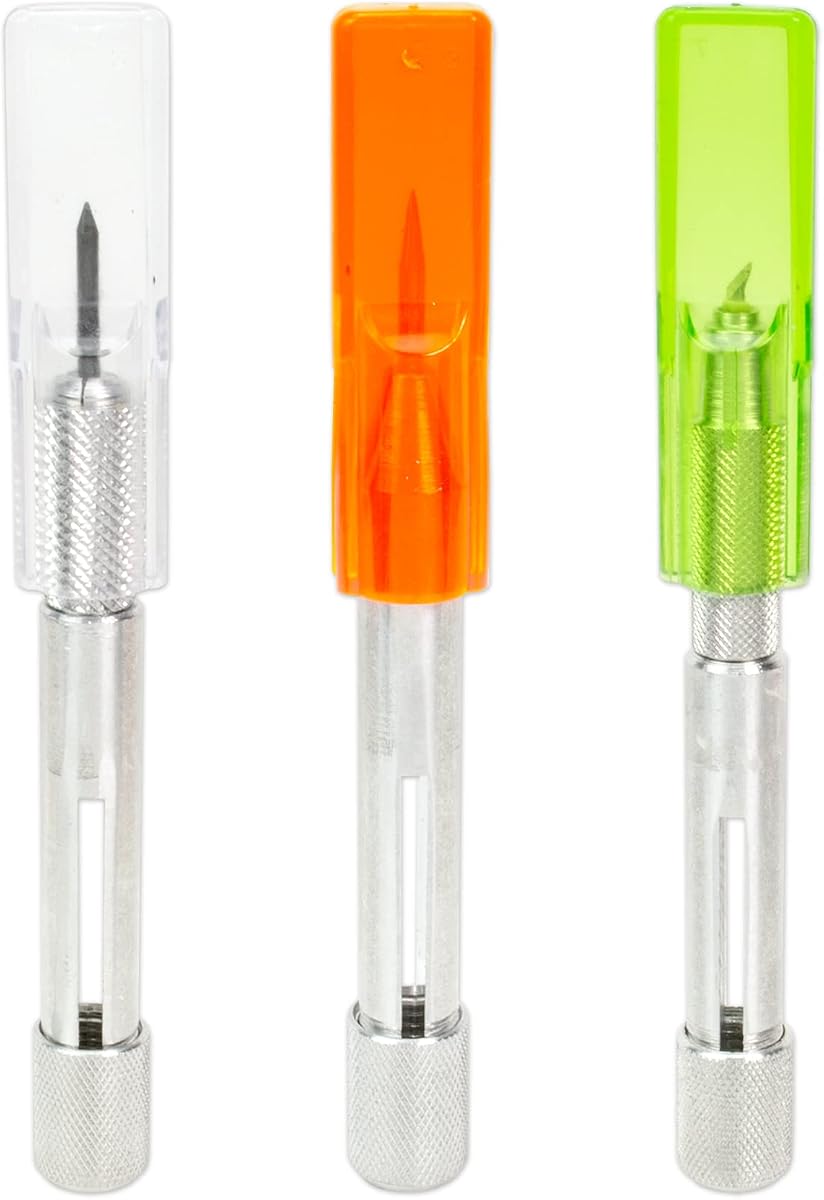 Alumicolor Aluminum Compass Point Set with Point, Lead, Holder and Rotary Knife for 6 inch to 24 inch Straight Edge Rulers