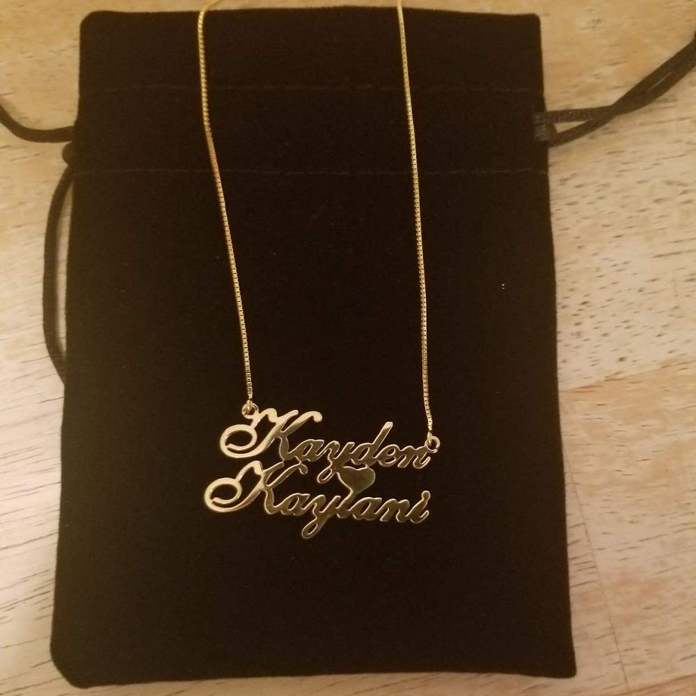 Collar personalizado de plata de ley 925 con nombres para parejas, corazón hecho a medida, 2 nombres