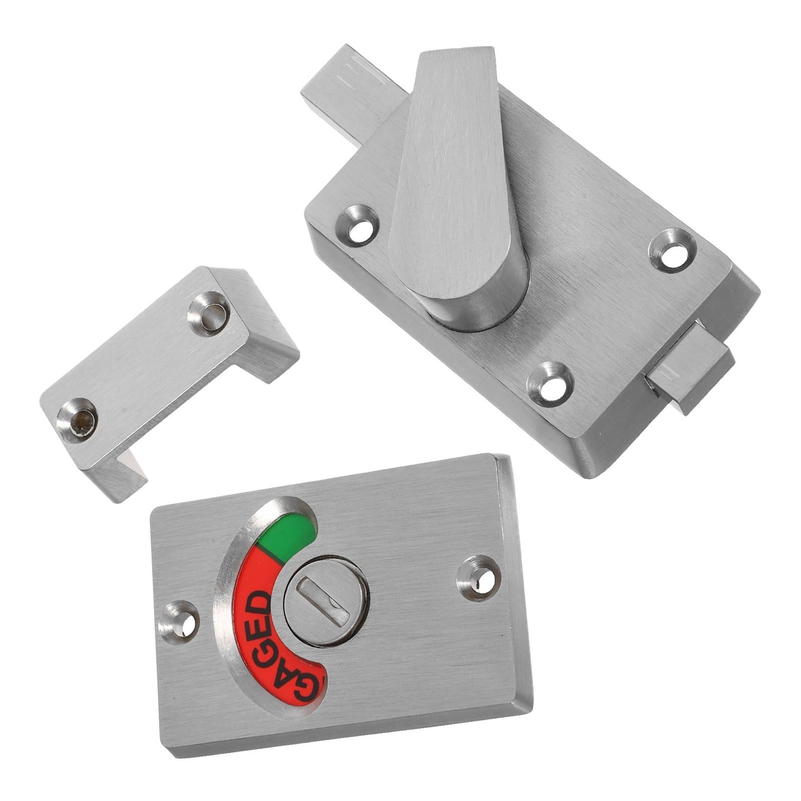 Bojhgo One Color 1Set Occupancy Indicator Bathroom Lock Stainless Steel Privacy Door For Public Toilet Partition Commercial Use
