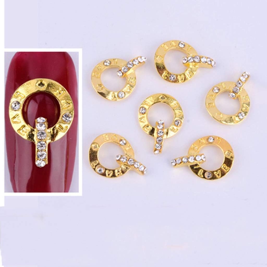 10 Pieces Pendant 3D Alloy Nail Art Zircon Compass Metal Nail Art Jewelry DIY Nail Art Decoration Nail Art Jewelry (Size: G)