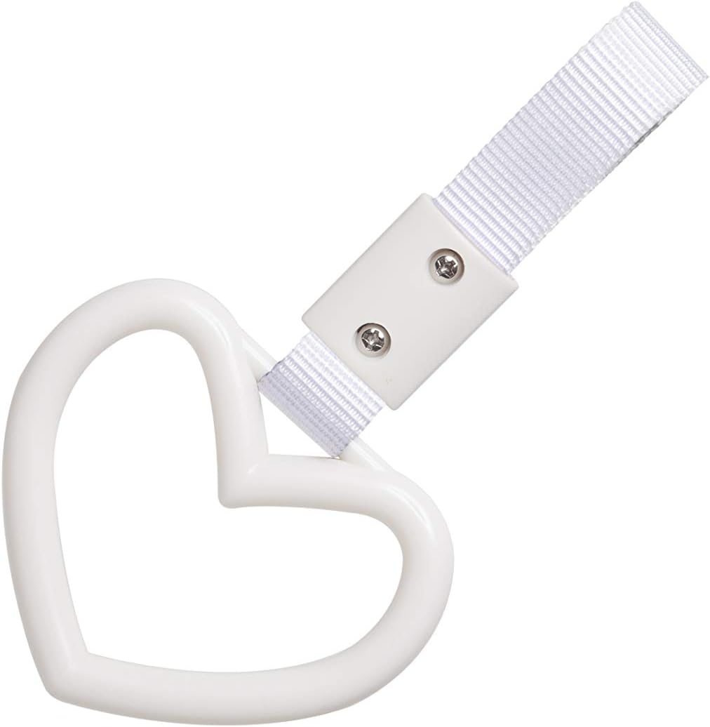 Tsurikawa Handle Japanese Subway Ring Train Bus Handle Hand Strap Drift Charm JDM Bosozoku (Heart: White)