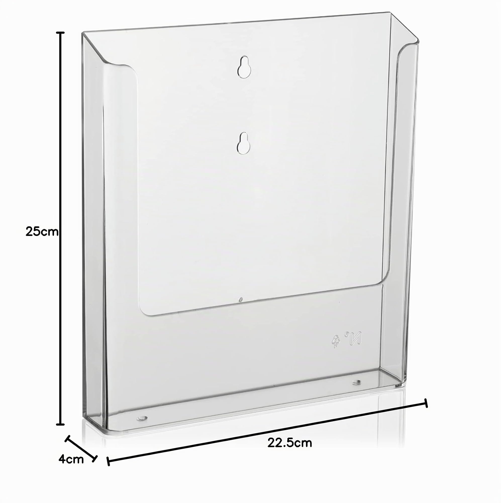 VITAdisplays Soporte de pared para folletos DIN A4, soporte transparente para montaje en pared, soporte para catálogos