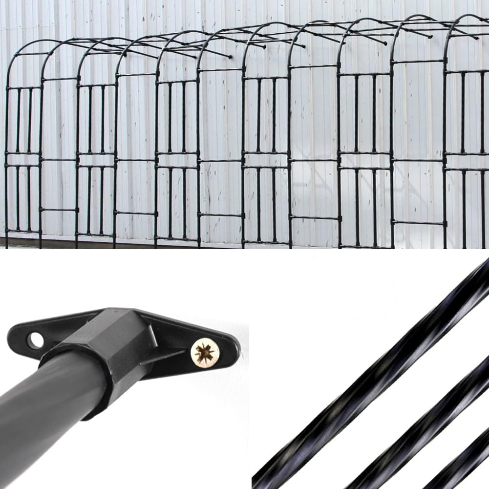Arche À Rosiers en Métal, Arceau De Jardin Demi-latérale, Treillis Et Support pour Plantes Grimpantes, Pergola Déco pour Extérieur, Terrasse, Mariage Et Cérémonie(Black,W150*H240cm)