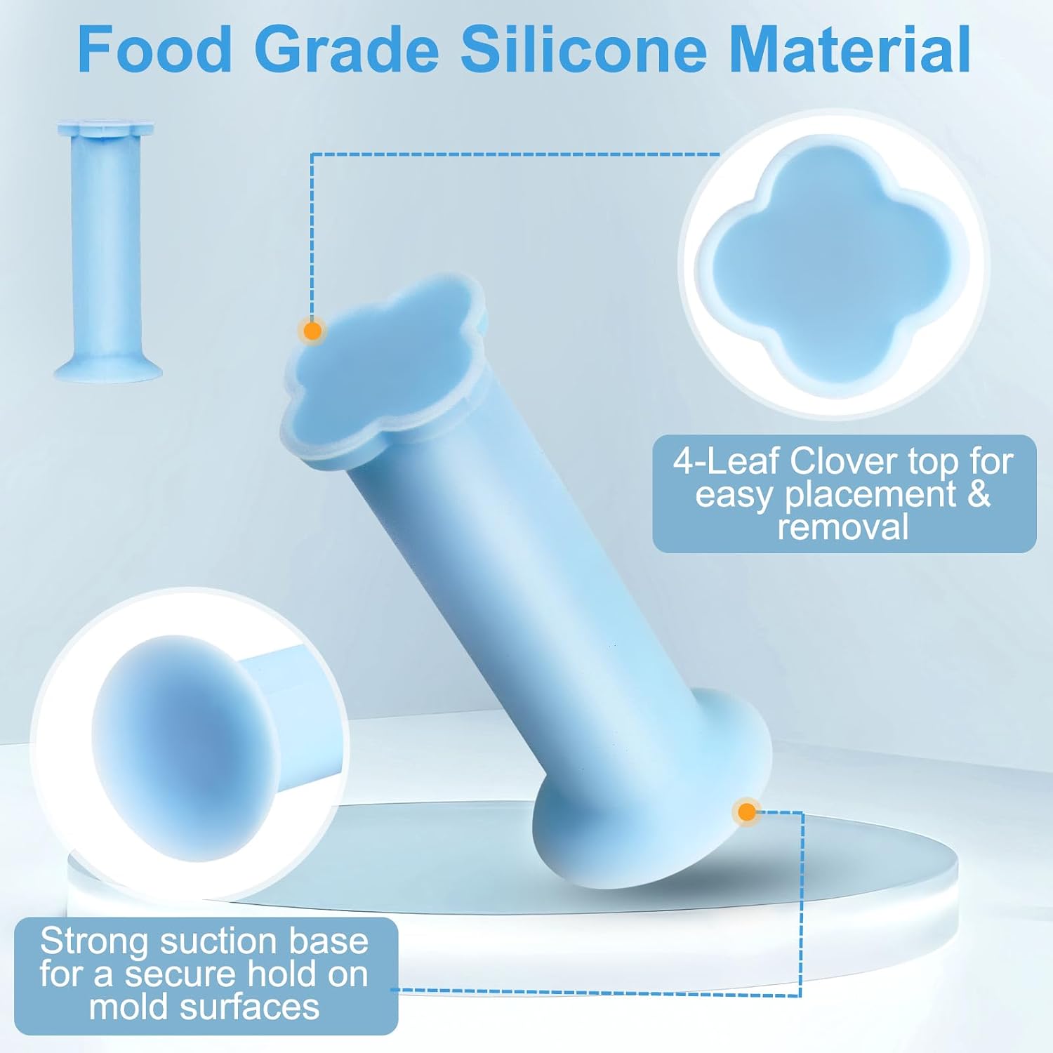 25PCS Four-Leaf Clover Hole Makers for Resin (2/3/4/6/8mm) - Innovative & Efficient Hole-Making Tool for Epoxy & UV Resin, Fits All Silicone Molds, Drill-Free for Perfect Holes. (Blue)