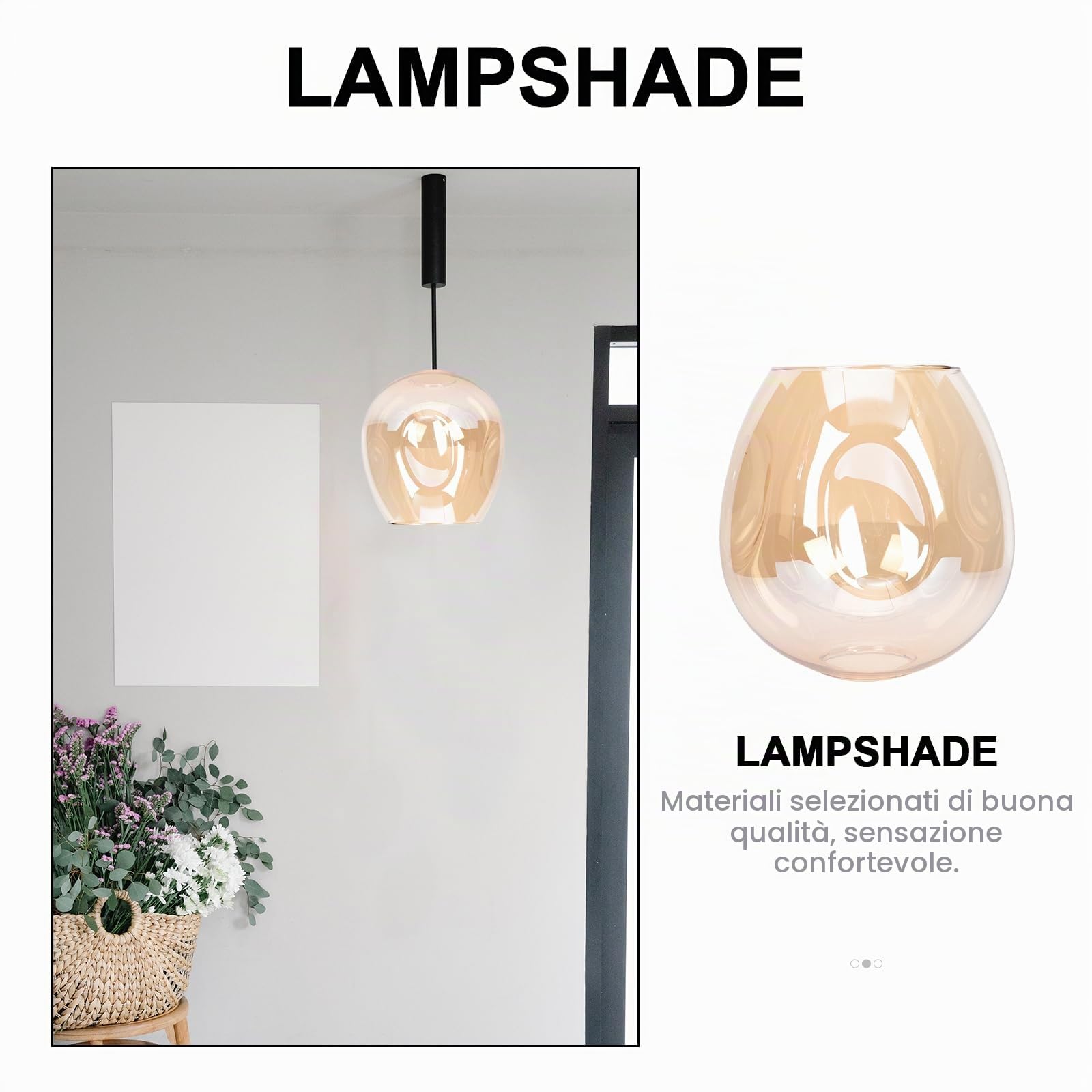 Paralume in Vetro Trasparente Accessorio Lampada Sostitutivo Per Lampade Da Tavolo Piantana E Applique Design Moderno Semplice Ed Elegante