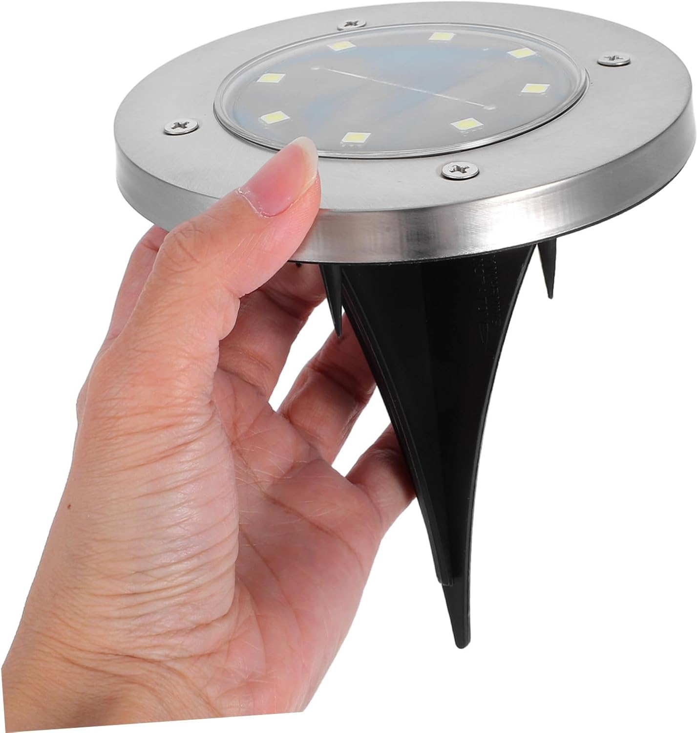 12pcs Solar Garden Lights Weatherproof Stainless Steel Outdoor Lamps for Patio Lawn Pathway Automatic Dusk to Dawn Lighting Space Saving Inground Design Portable and Durable