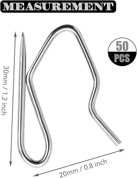 50 Pcs Curtain Hooks for Drapes Stainless Steel Shower Curtain Hooks Pinch Pleat Curtain Hooks (Silver)