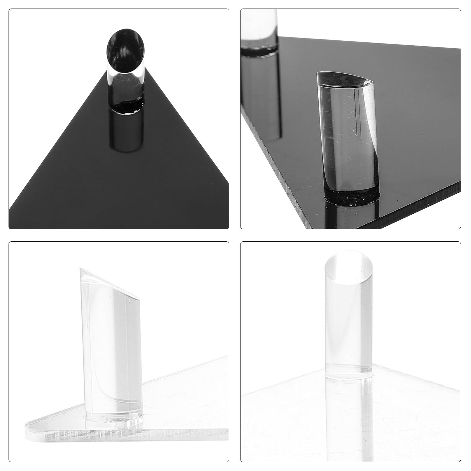 Acryl-Wandhalterungen für Basketball, Fußball, Volleyball & Rugby – Set mit 6 vielseitigen Sportdisplays & Aufbewahrungshaltern für den Heimgebrauch, klares & schwarzes Design
